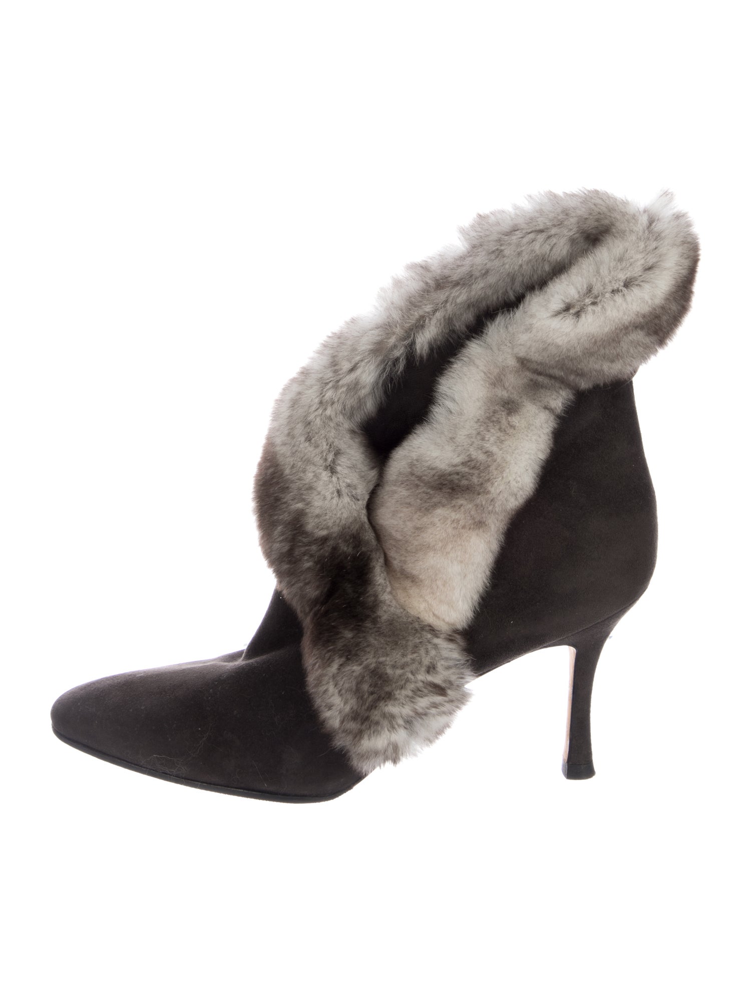 Manolo Blahnik Suede Colorblock Pattern Boots