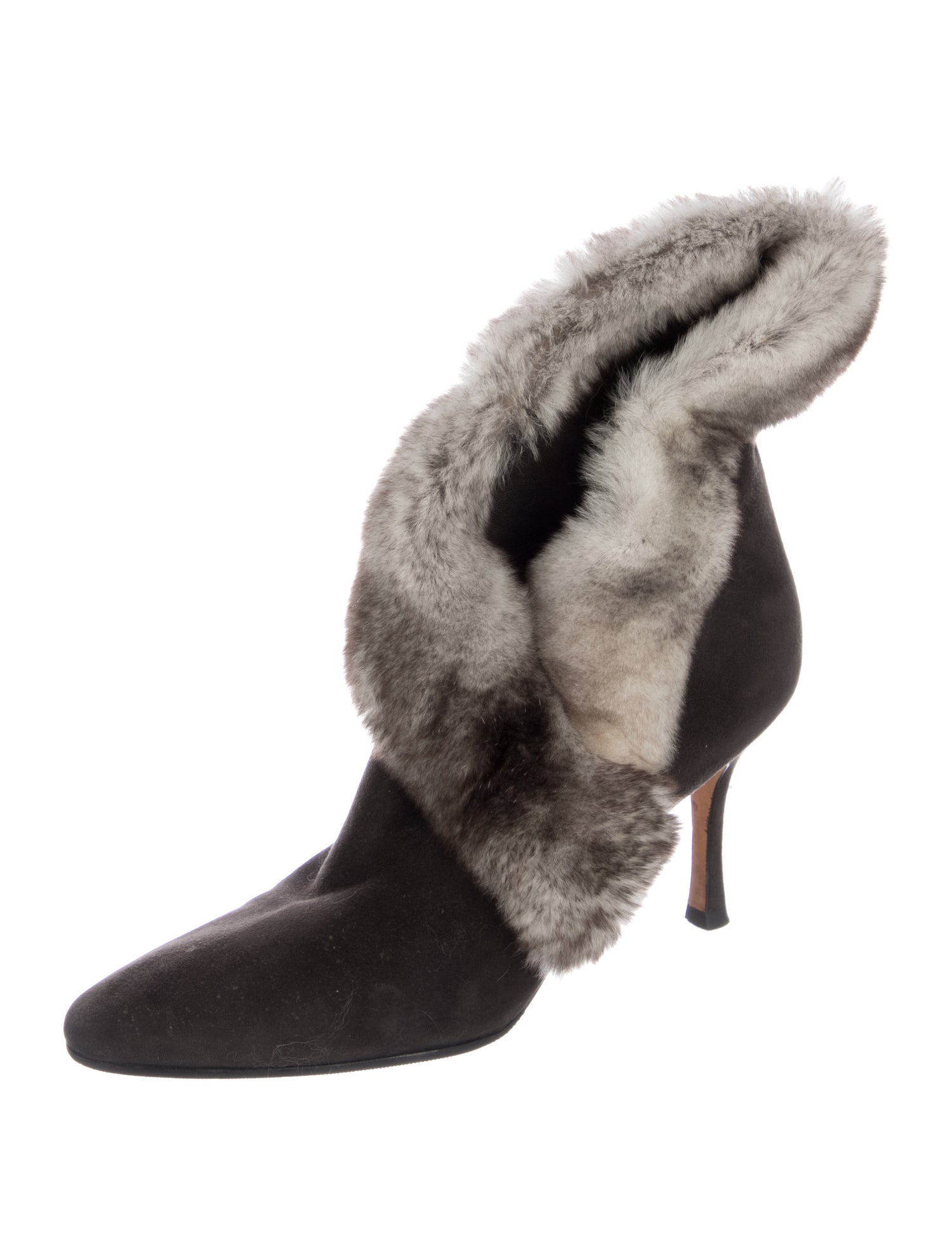 Manolo Blahnik Suede Colorblock Pattern Boots