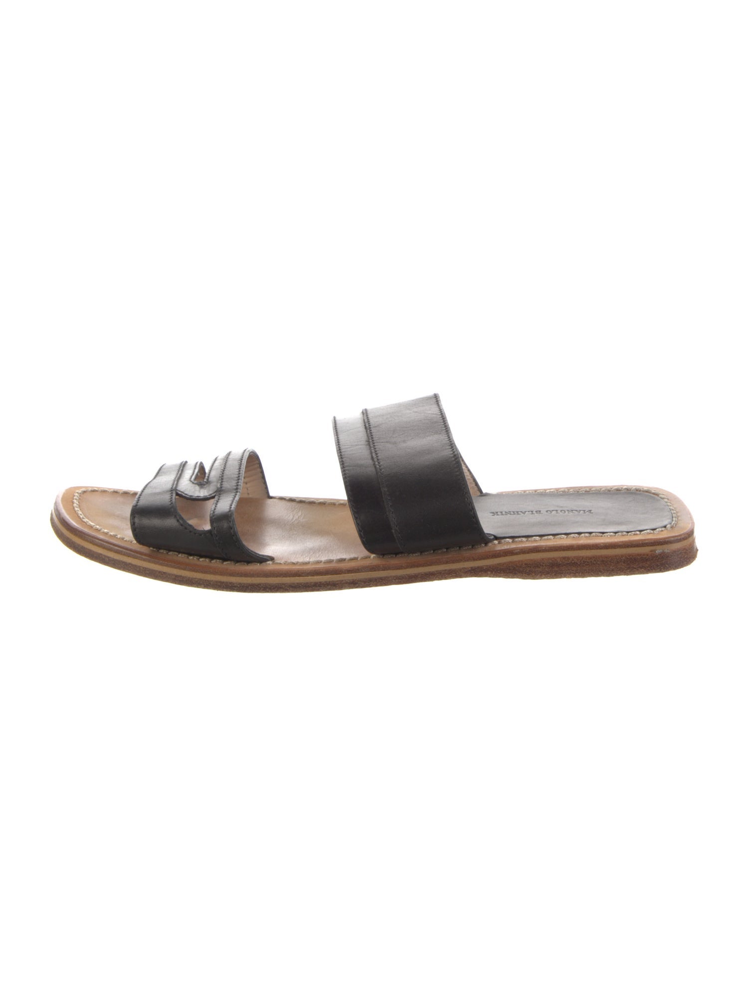 Manolo Blahnik Leather Slides