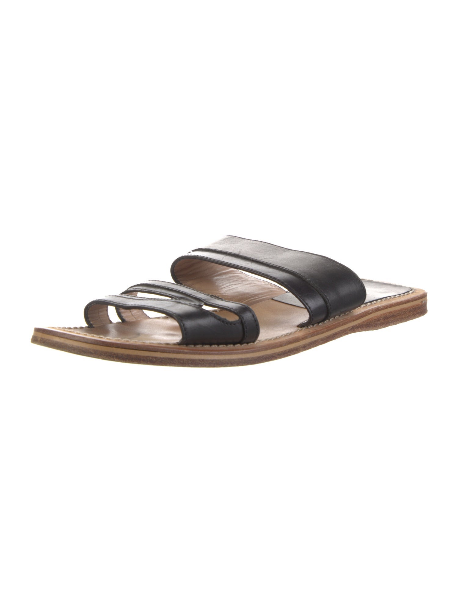 Manolo Blahnik Leather Slides
