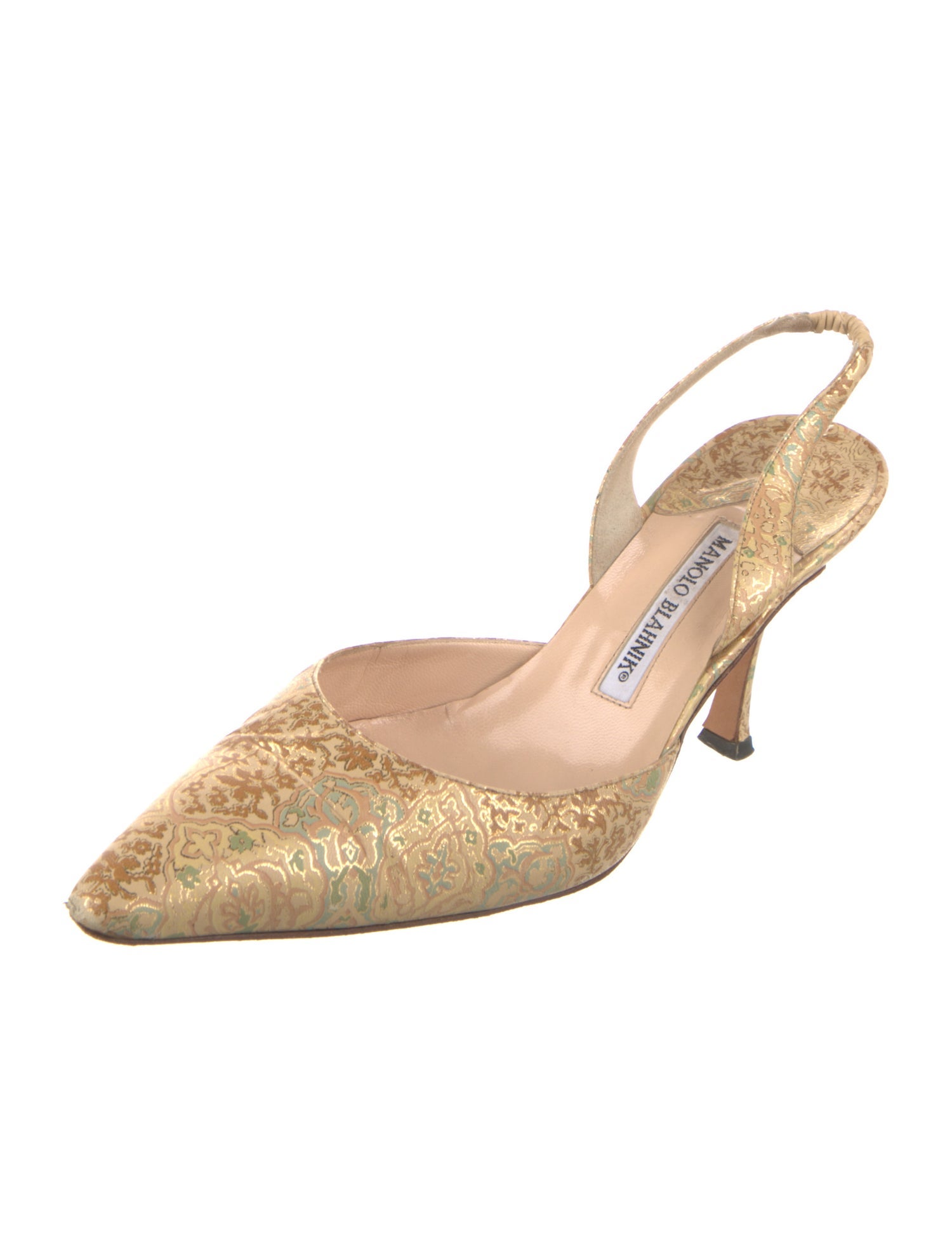 Manolo Blahnik Leather Slingback Pumps