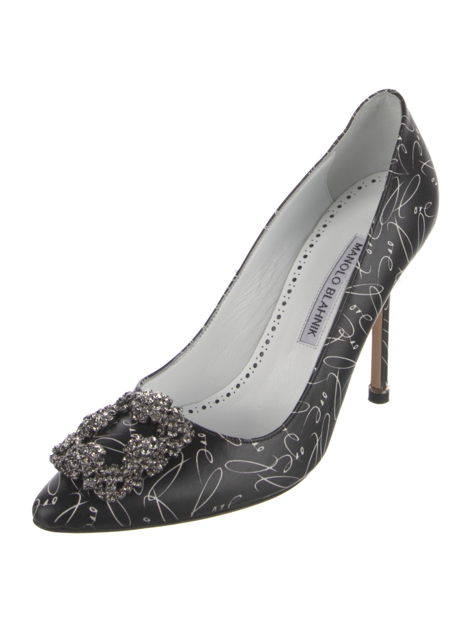 Manolo Blahnik Leather Printed Pumps
