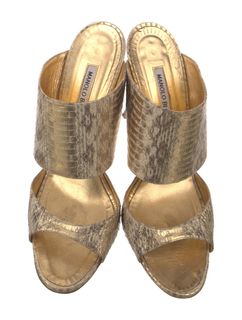 Manolo Blahnik Python Animal Print Slides - image 3