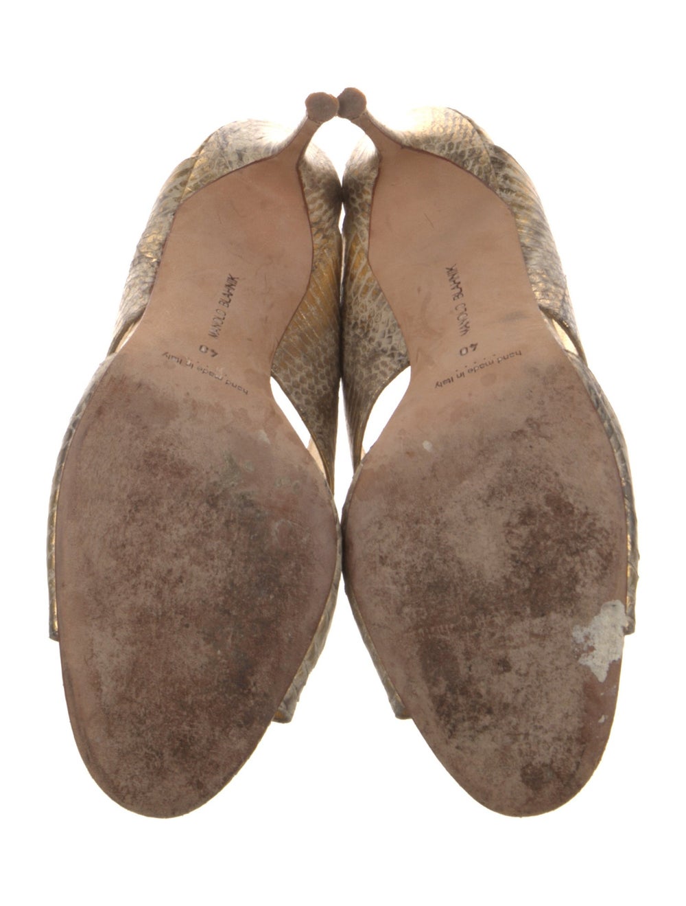 Manolo Blahnik Python Animal Print Slides - image 5