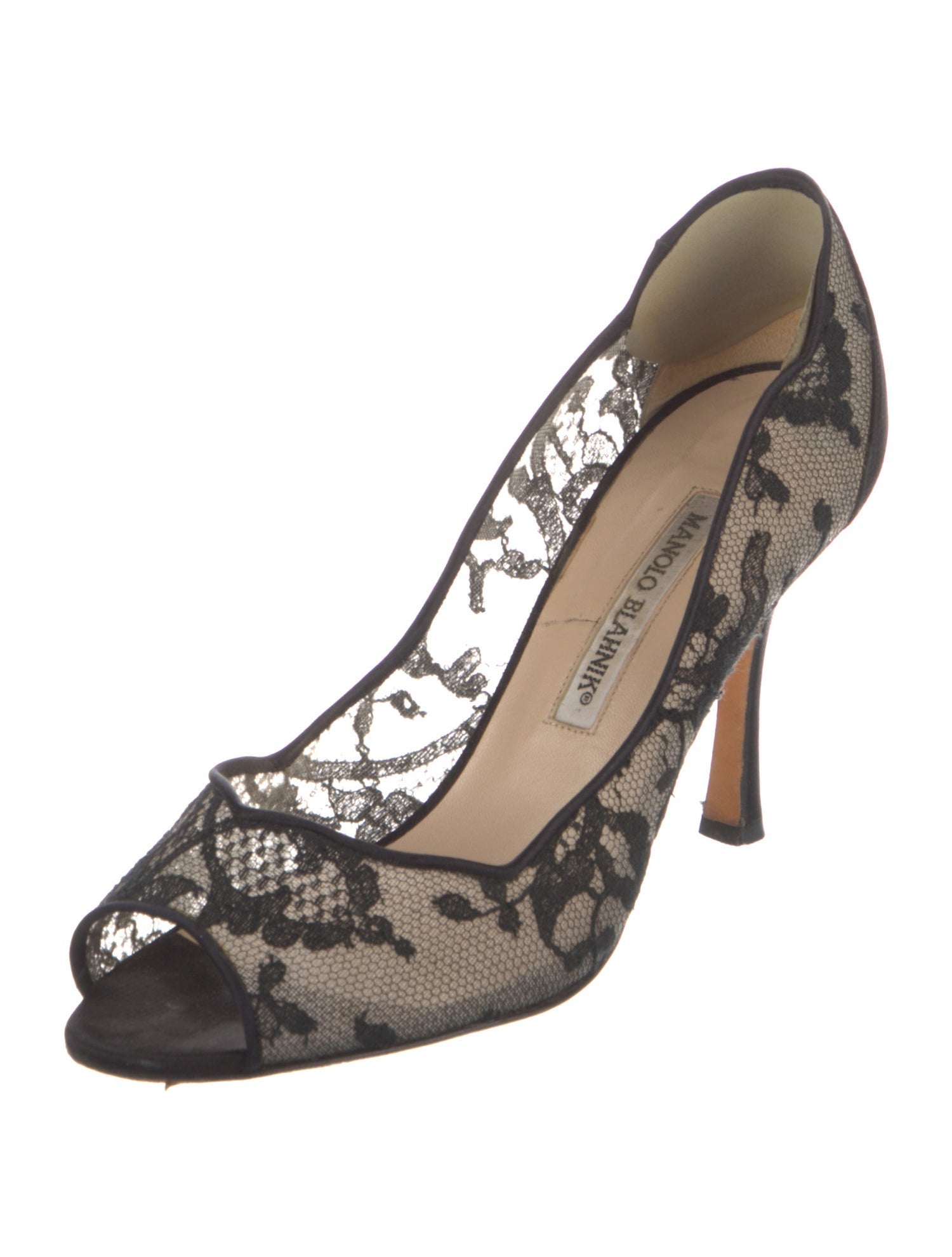 Manolo Blahnik Lace Lace Pattern Pumps