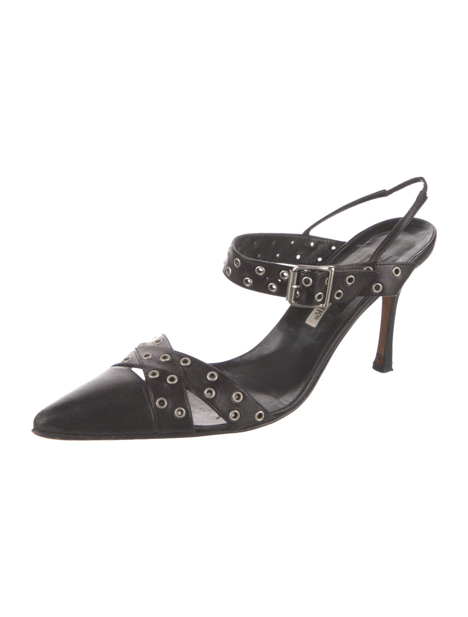 Manolo Blahnik Leather Slingback Pumps
