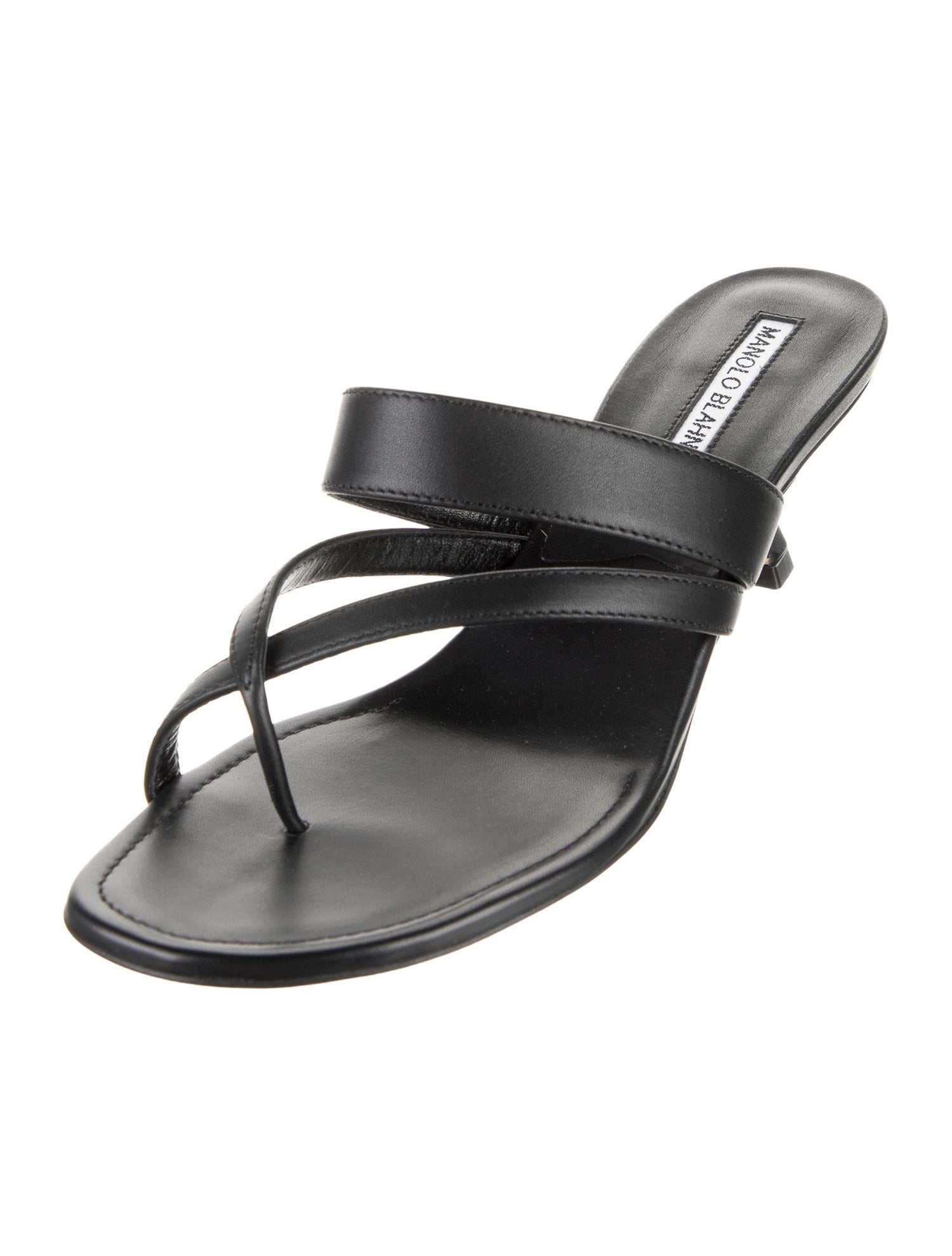 Manolo Blahnik Leather Slides
