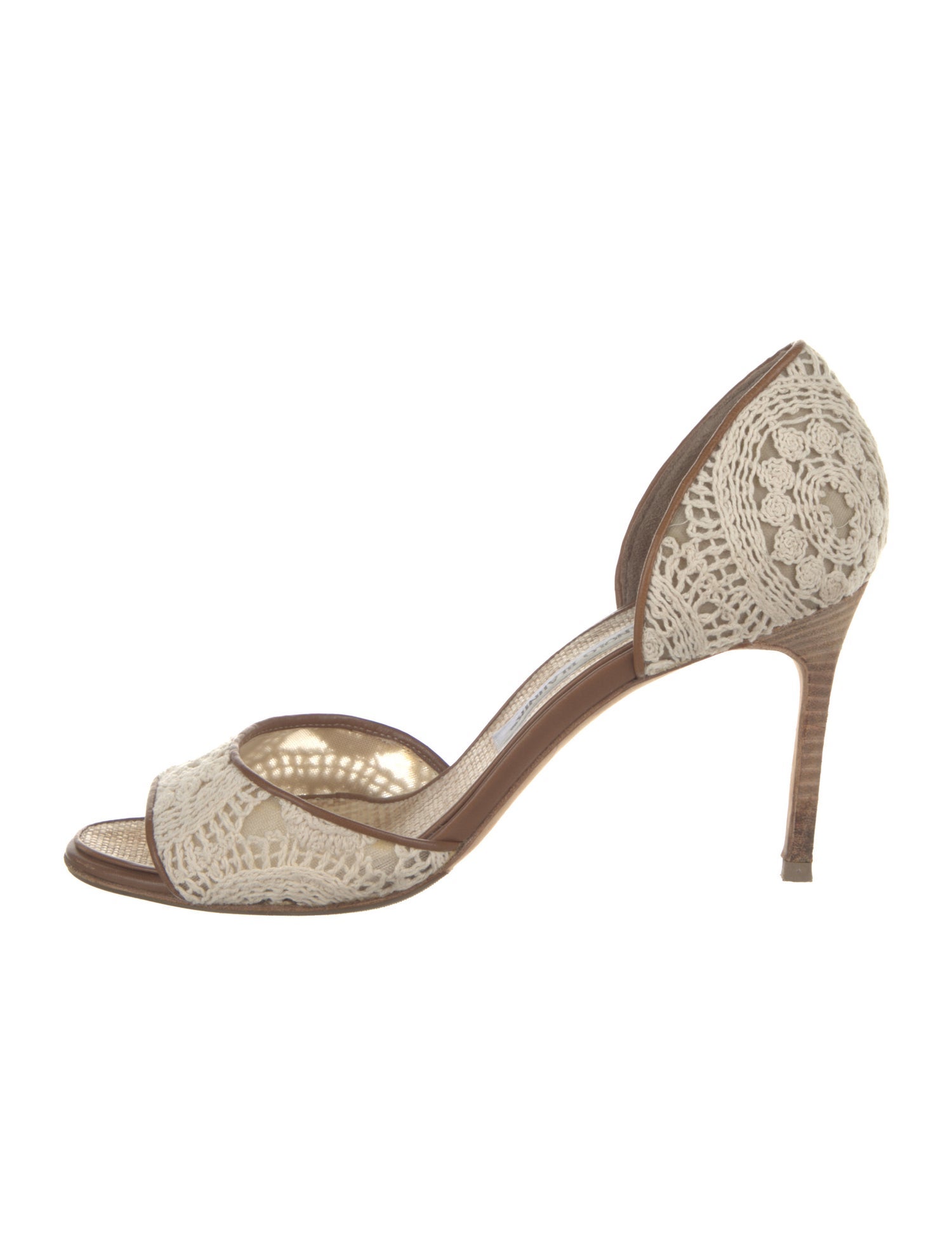 Manolo Blahnik Embroidered Accent D'Orsay Pumps