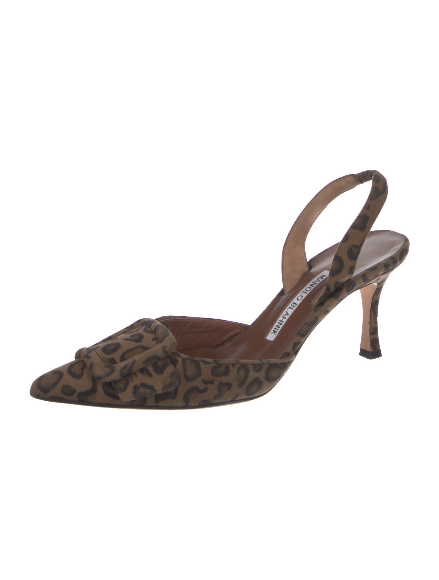 Manolo Blahnik Suede Animal Print Slingback Pumps