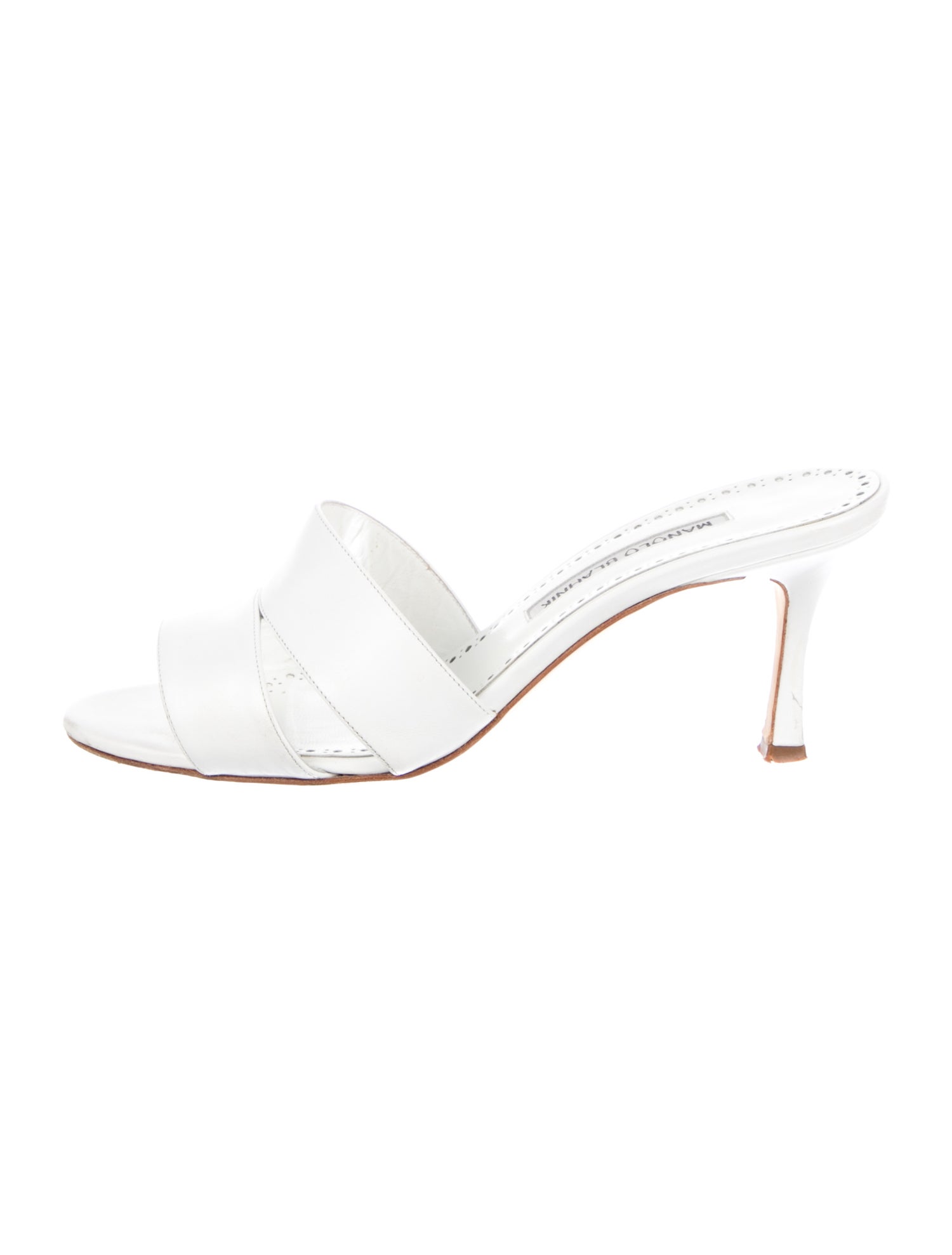 Manolo Blahnik Leather Slides