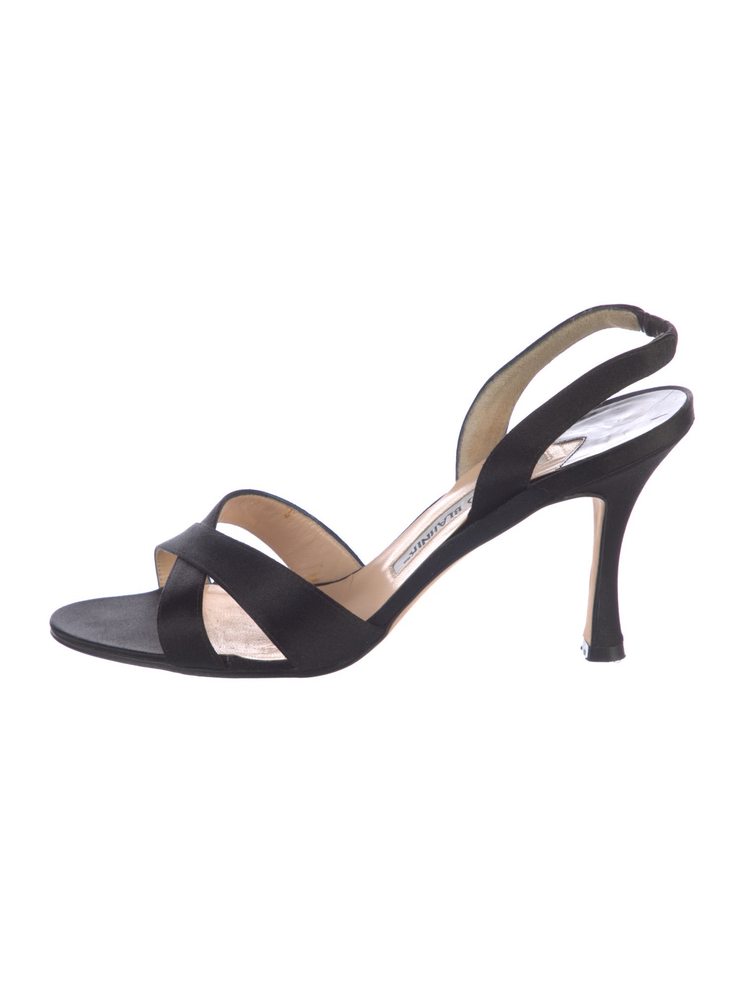 Manolo Blahnik Satin Slingback Sandals