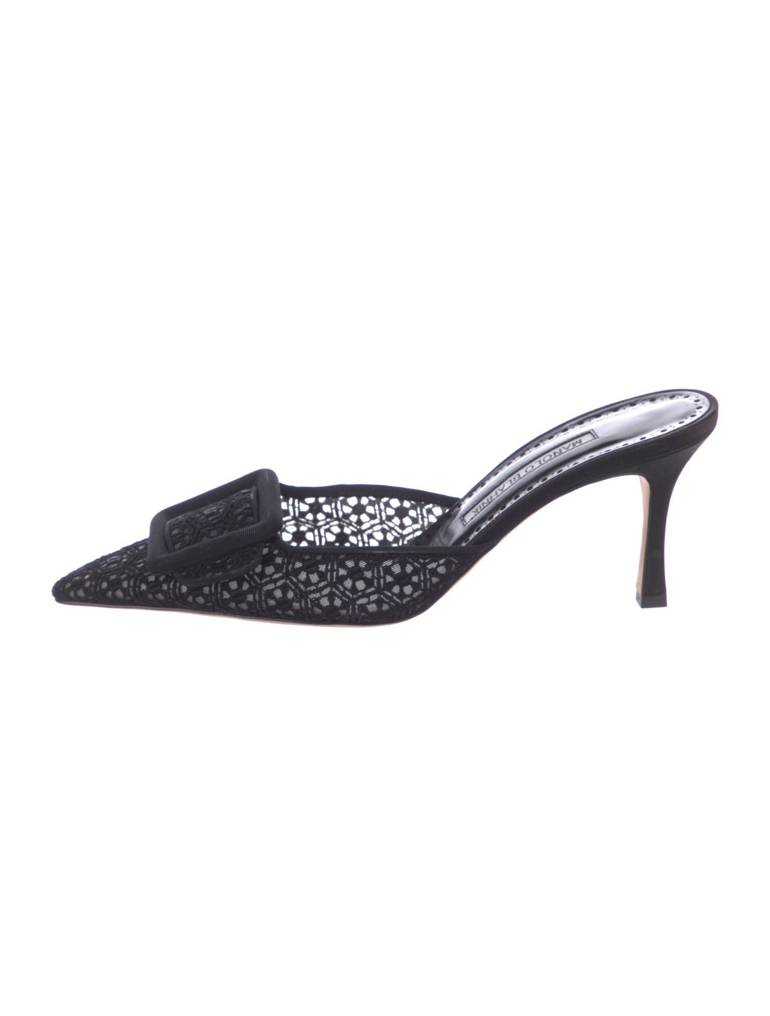 Manolo Blahnik Lace Lace Pattern Mules