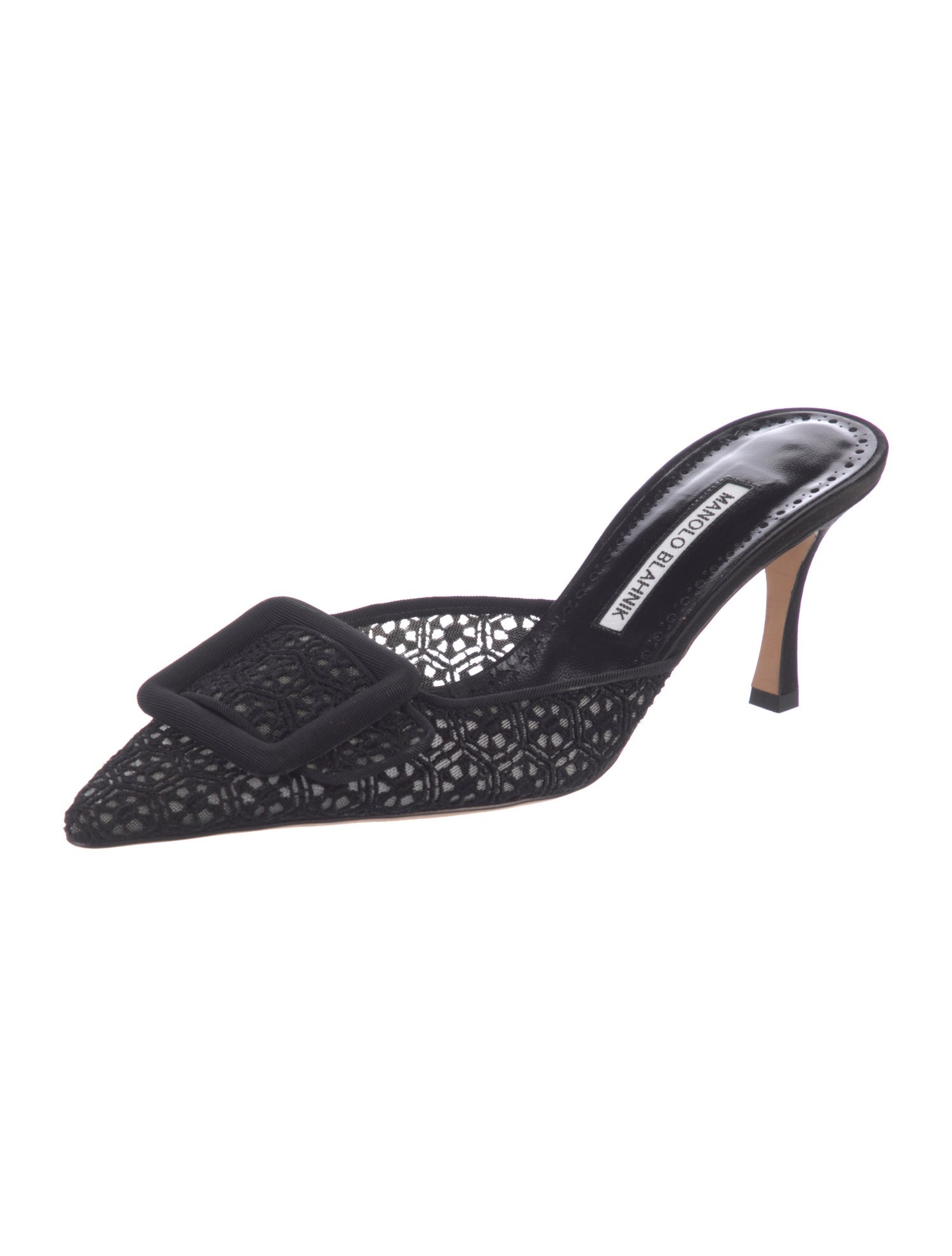 Manolo Blahnik Lace Lace Pattern Mules