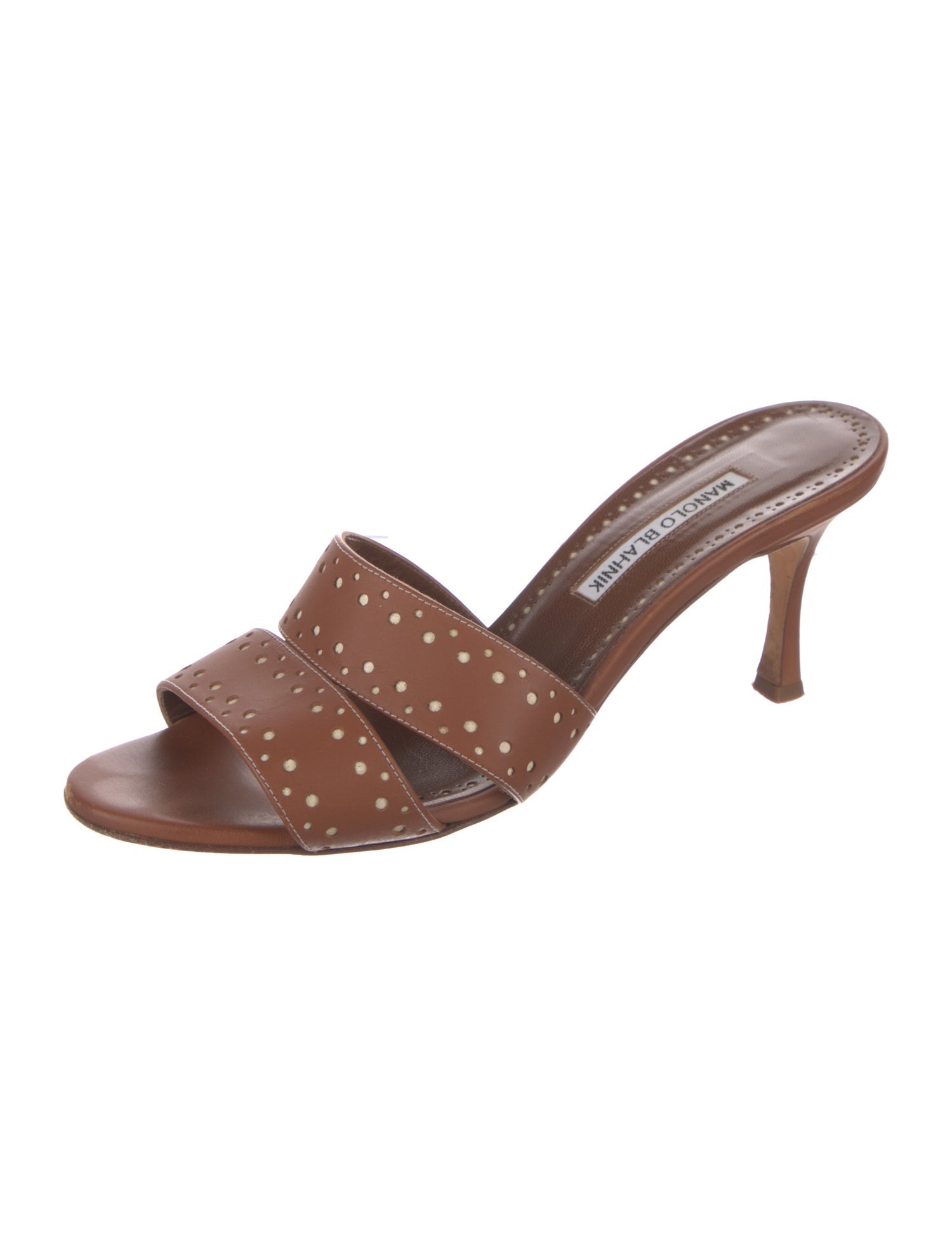 Manolo Blahnik Leather Slides