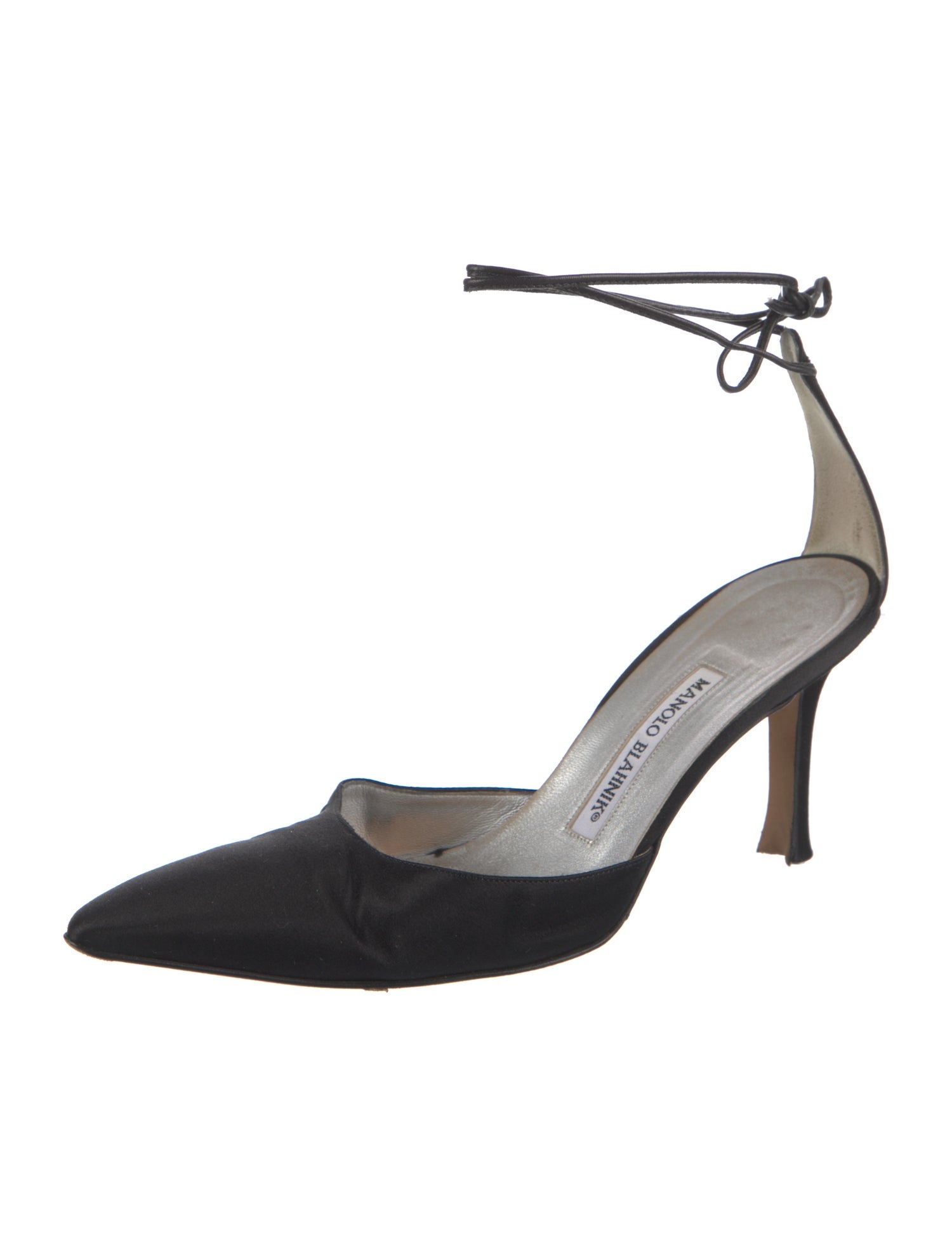 Manolo Blahnik Satin D'Orsay Pumps - Black Pumps, Shoes