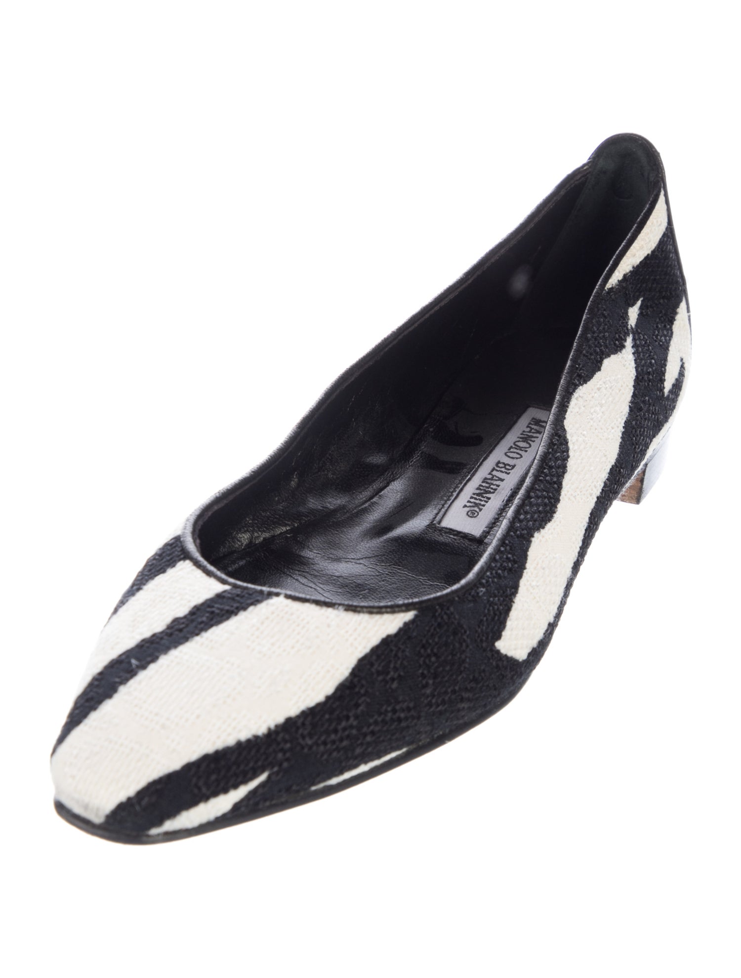 Manolo Blahnik Canvas Animal Print Ballet Flats