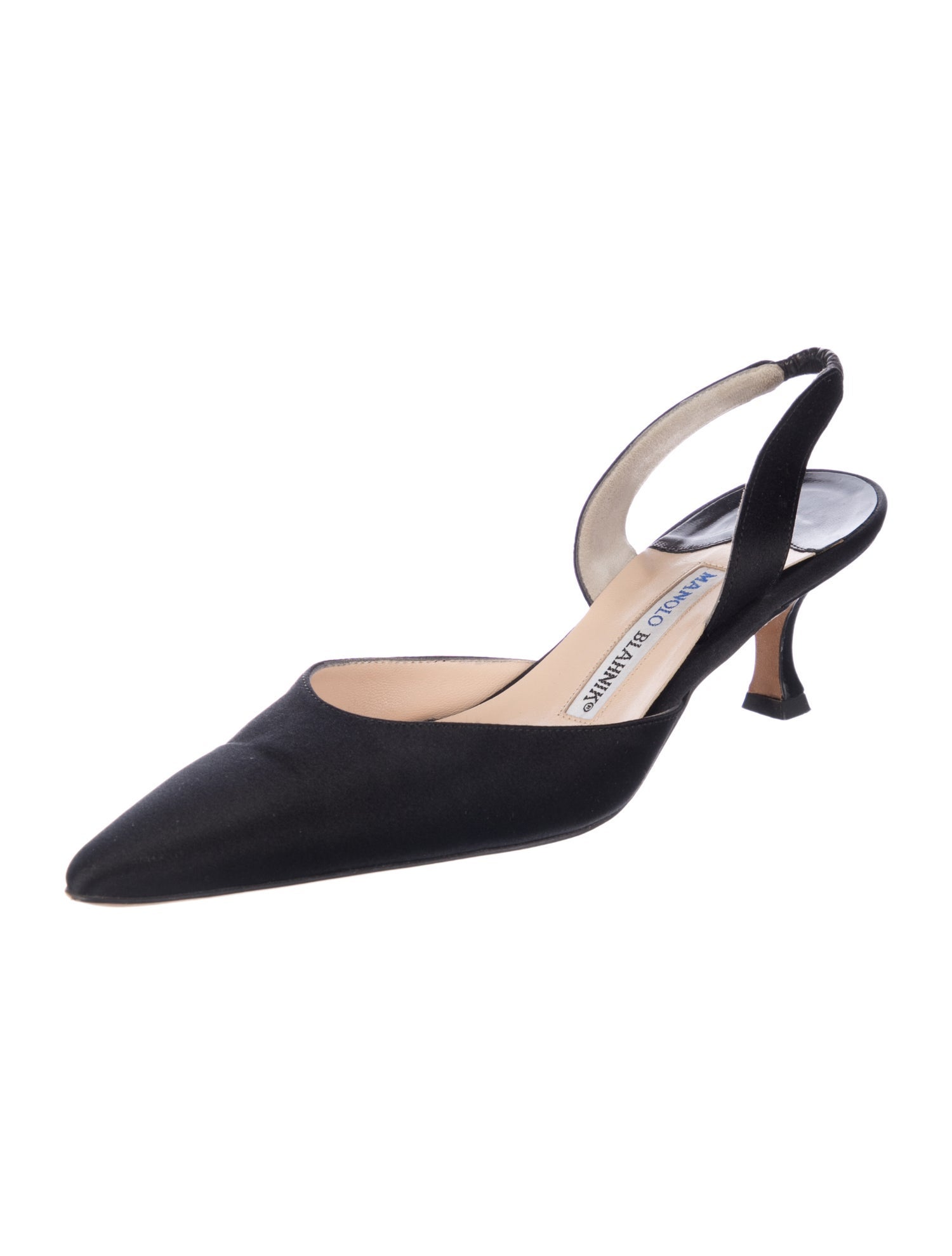 Manolo Blahnik Satin Slingback Pumps