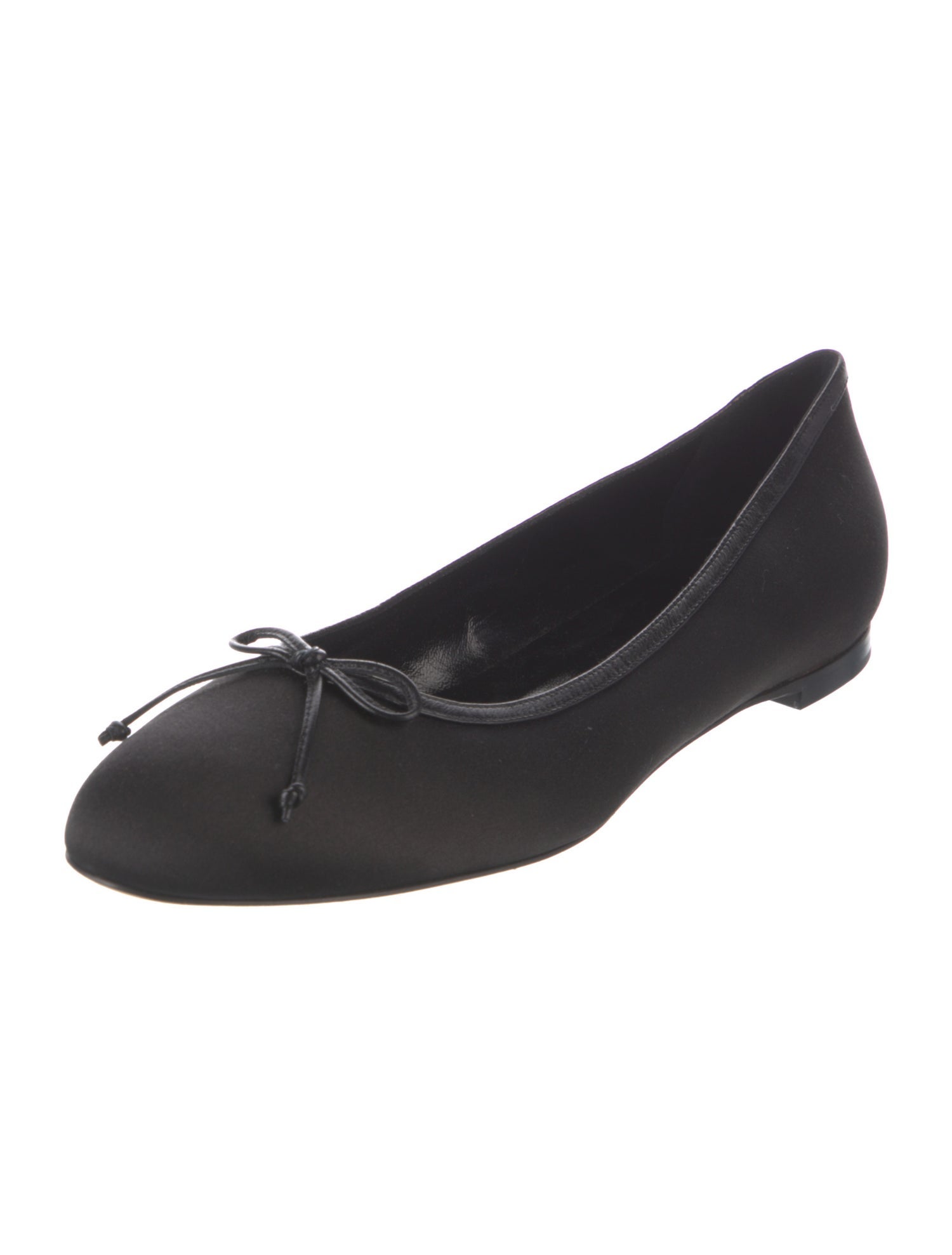 Manolo Blahnik Suede Bow Accents Ballet Flats