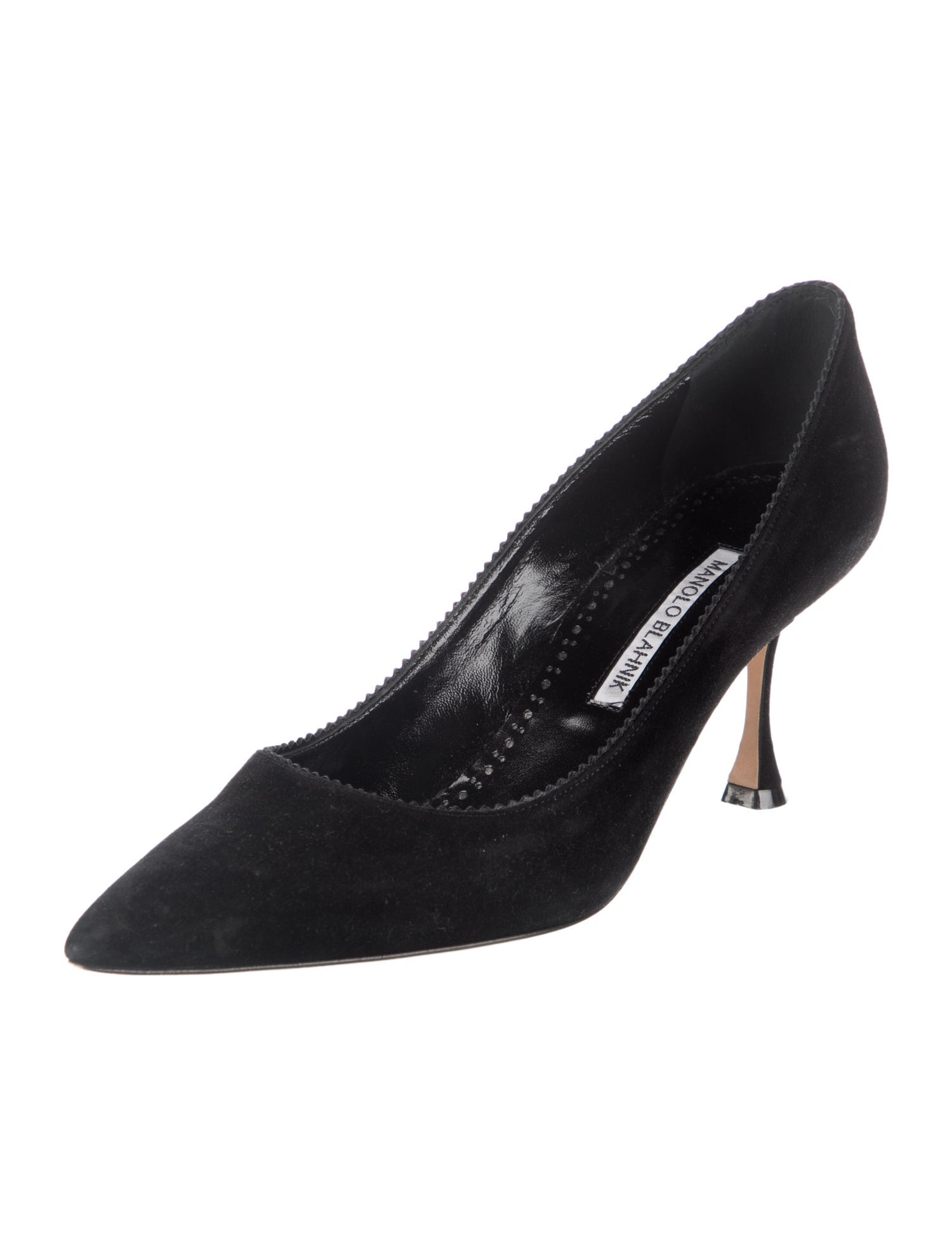 Manolo Blahnik Suede Cutout Accent Pumps