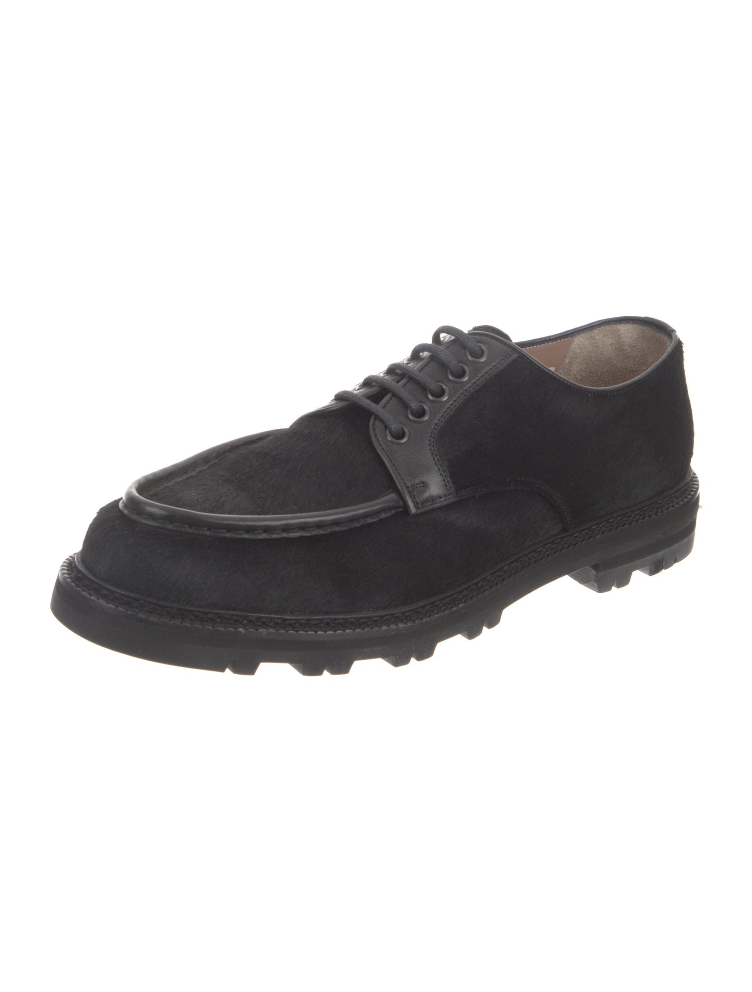Manolo Blahnik Umar Calf Hair Derby Shoes