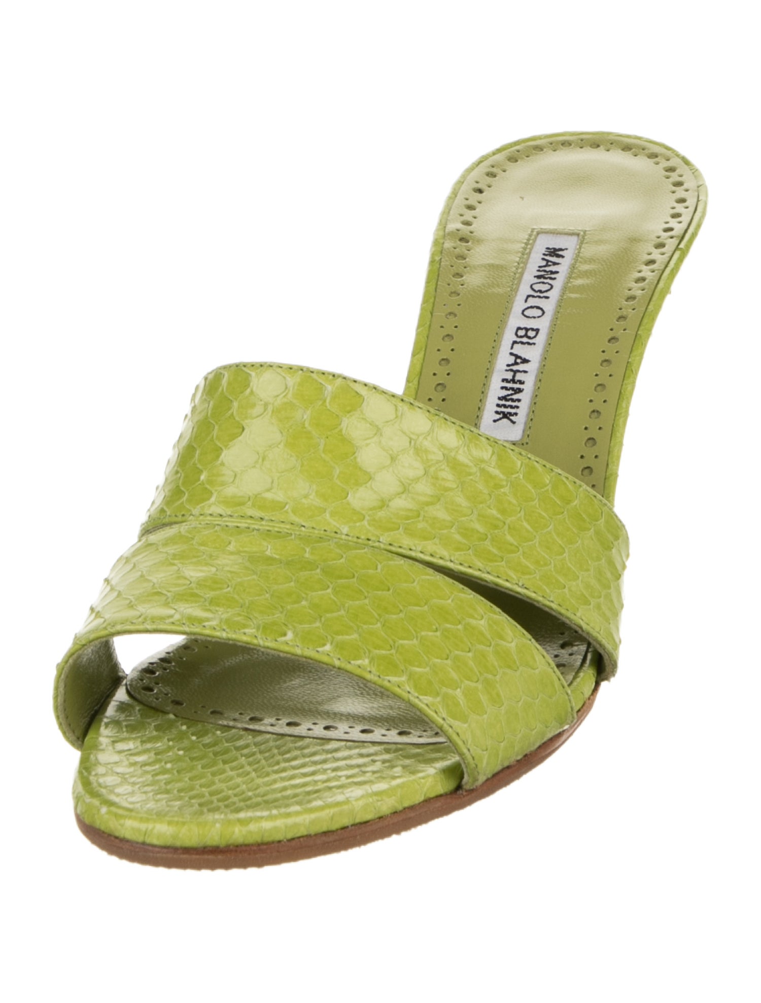 Manolo Blahnik Leather Animal Print Sandals