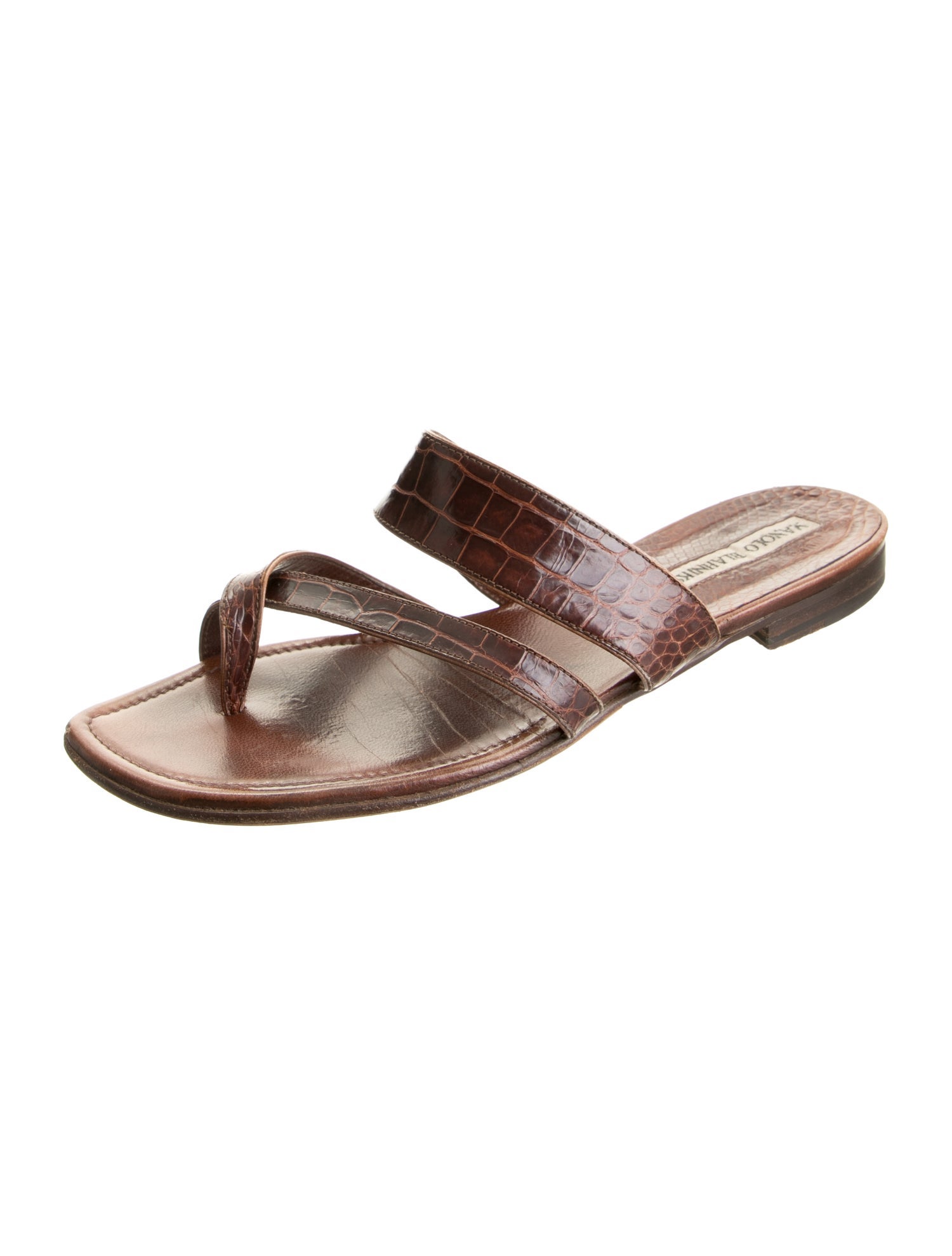 Manolo Blahnik Crocodile Sandals
