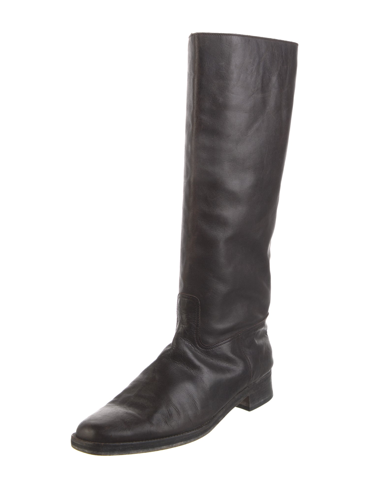 Fendi Suede Lasercut Accents Riding Boots - Brown Boots, Shoes