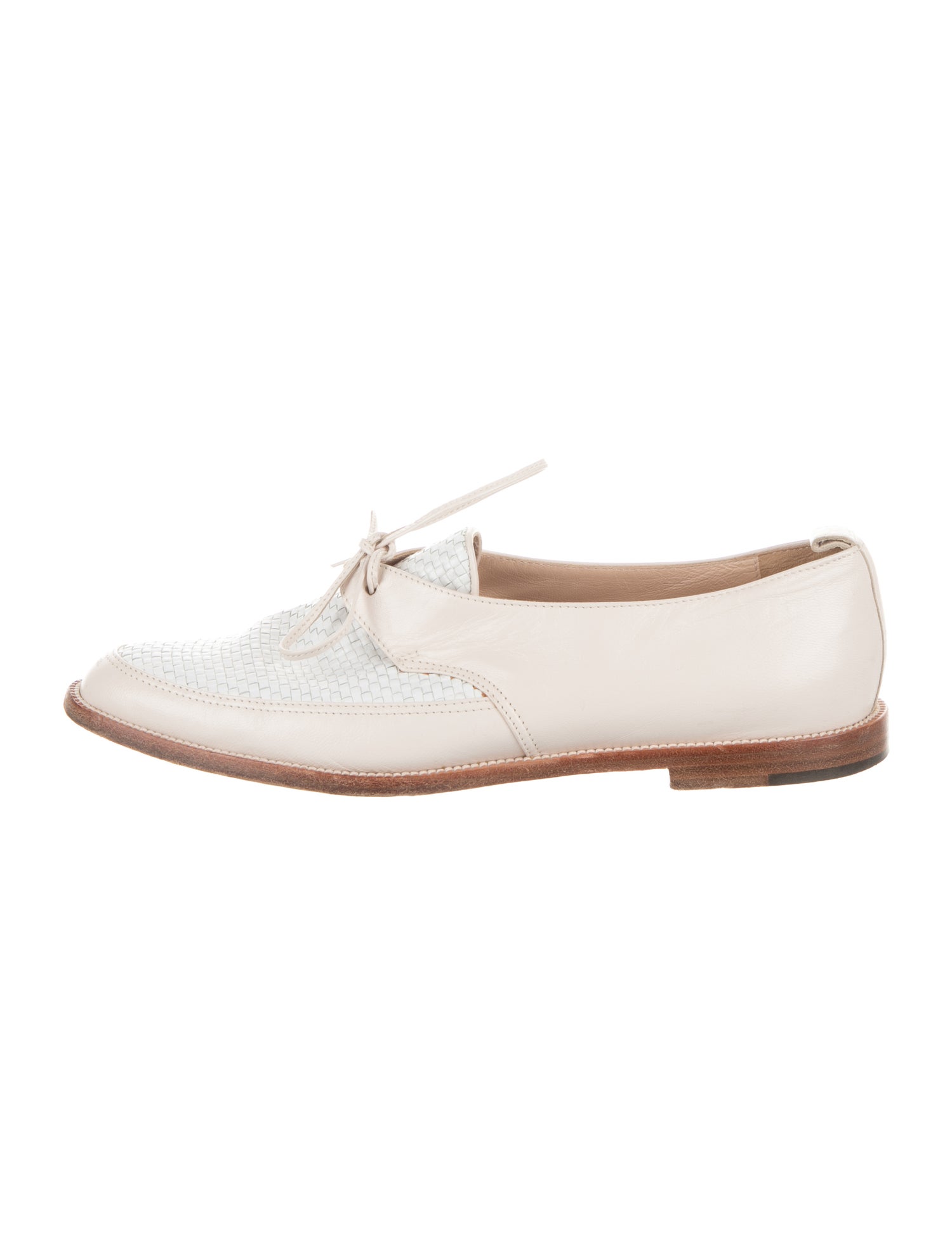 Manolo Blahnik Leather Tweed Pattern Oxfords