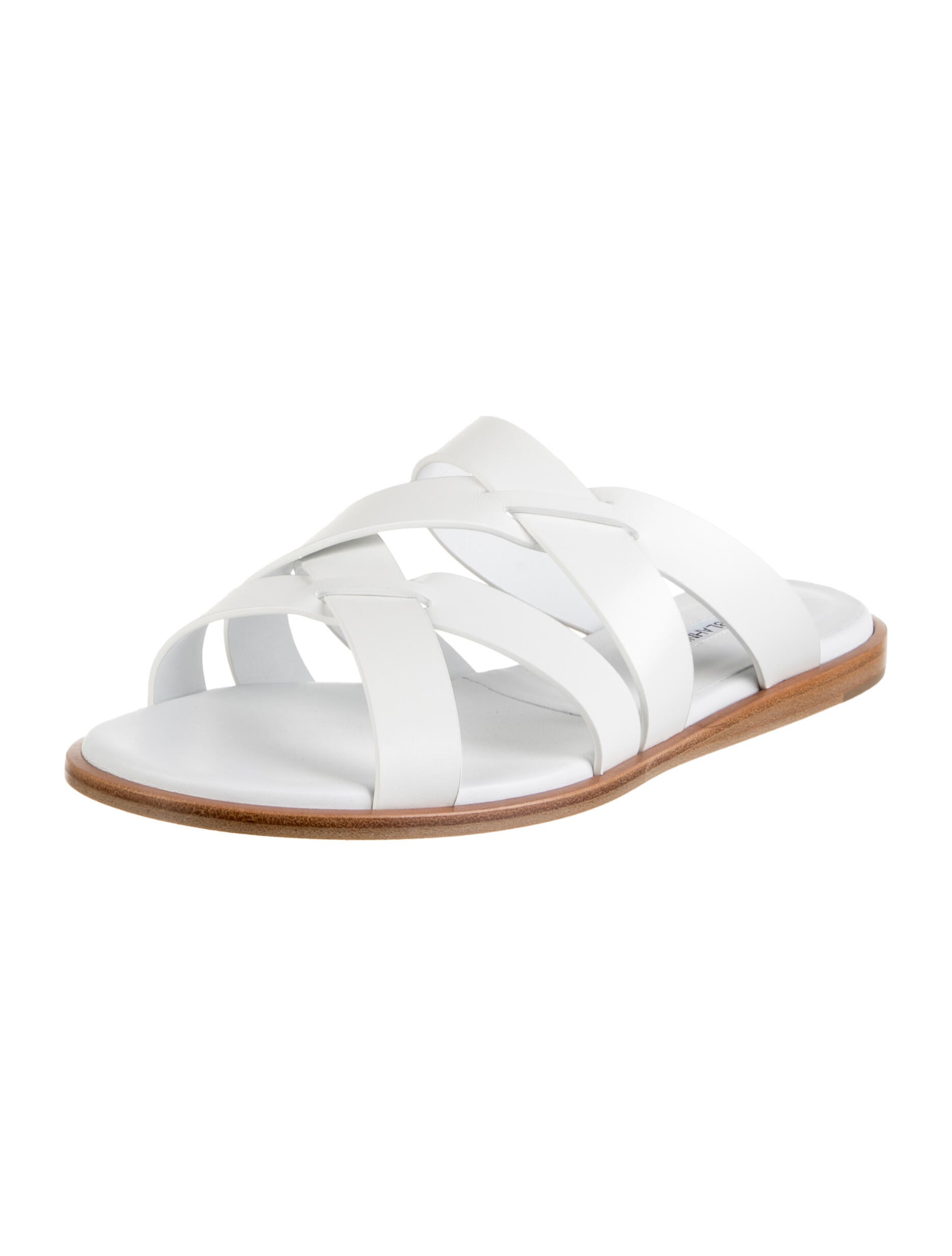 Manolo Blahnik Leather Sandals - White Sandals, Shoes - MOO357446