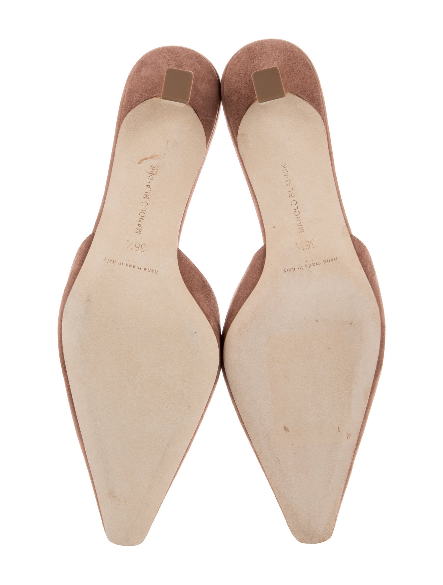 Manolo Blahnik Suede Mules - Brown Pumps, Shoes - MOO357614 | The