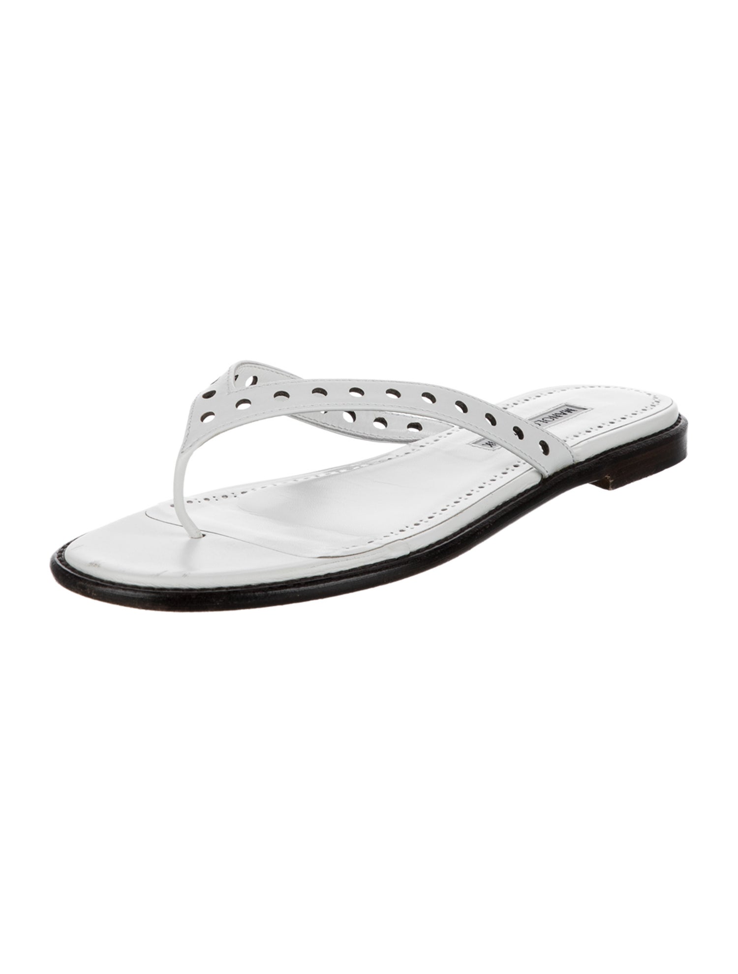 Manolo Blahnik Leather Cutout Accent