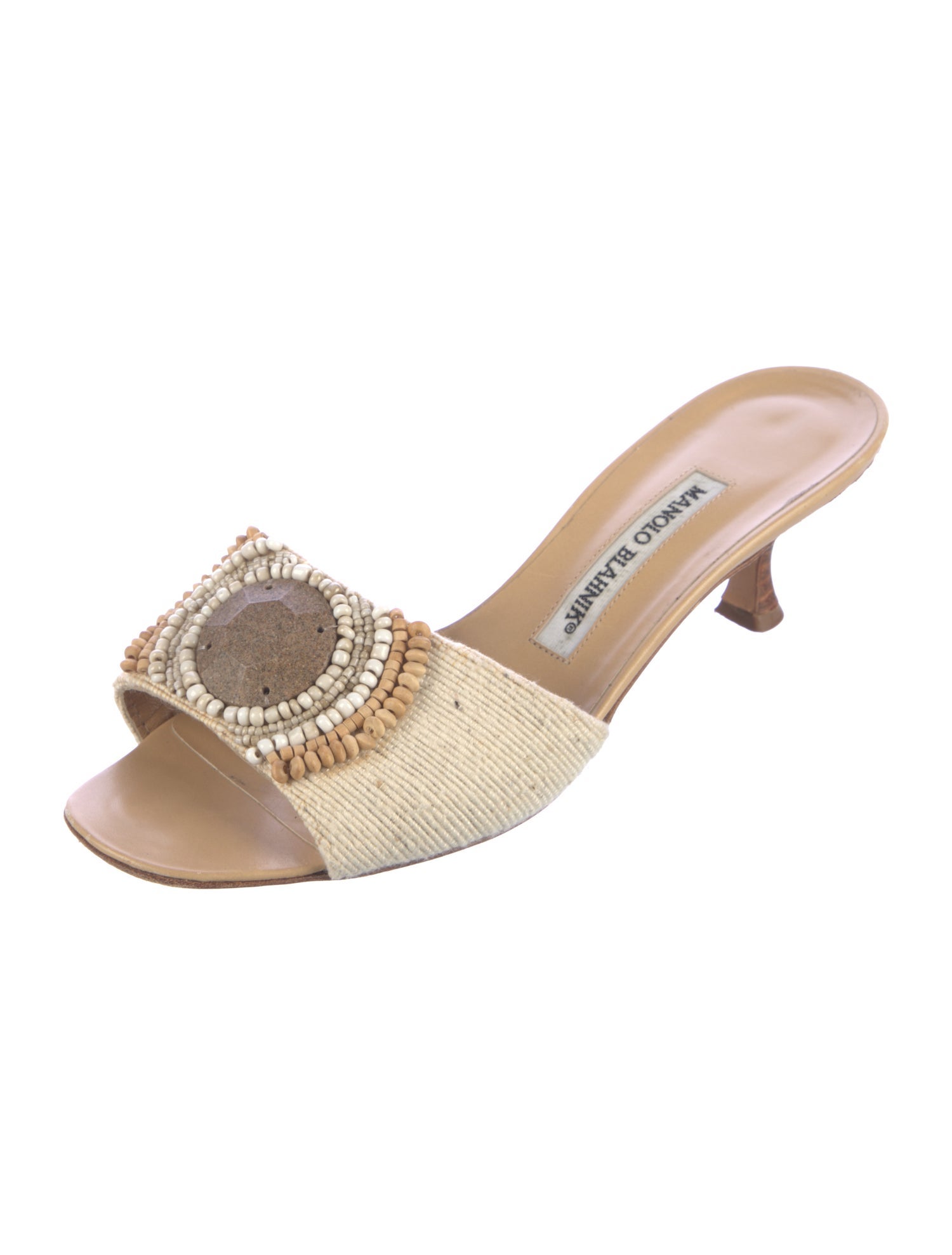 Manolo Blahnik Beaded Accents Slides