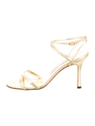 Manolo Blahnik Metallic Sandals