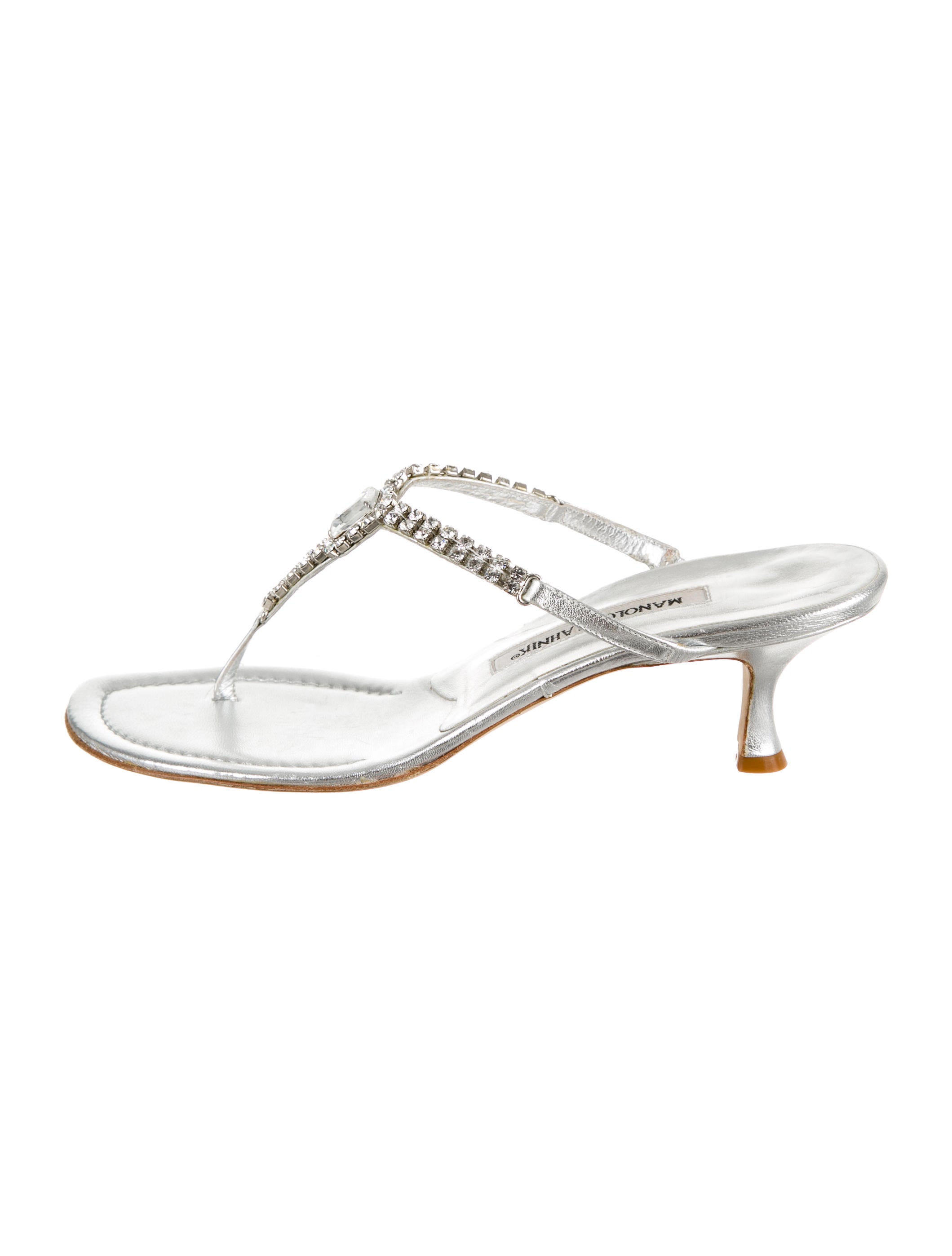 Manolo Blahnik Embellished Slide Sandals - Shoes - MOO45989 | The RealReal