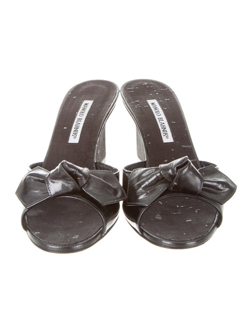 Manolo Blahnik Bow Slide Wedges