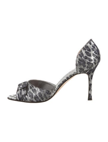 Manolo Blahnik Metallic Leopard Pumps
