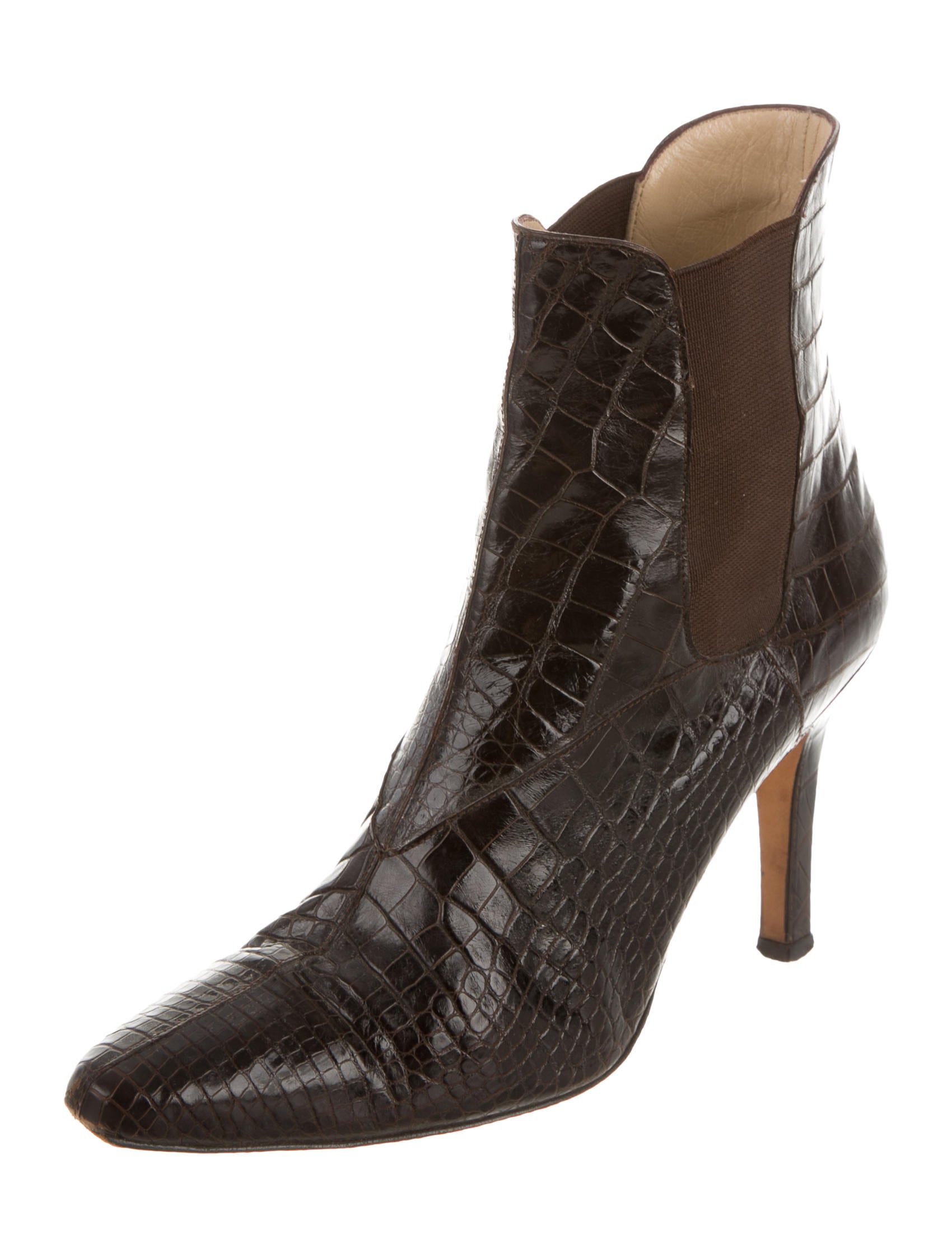 alligator print booties