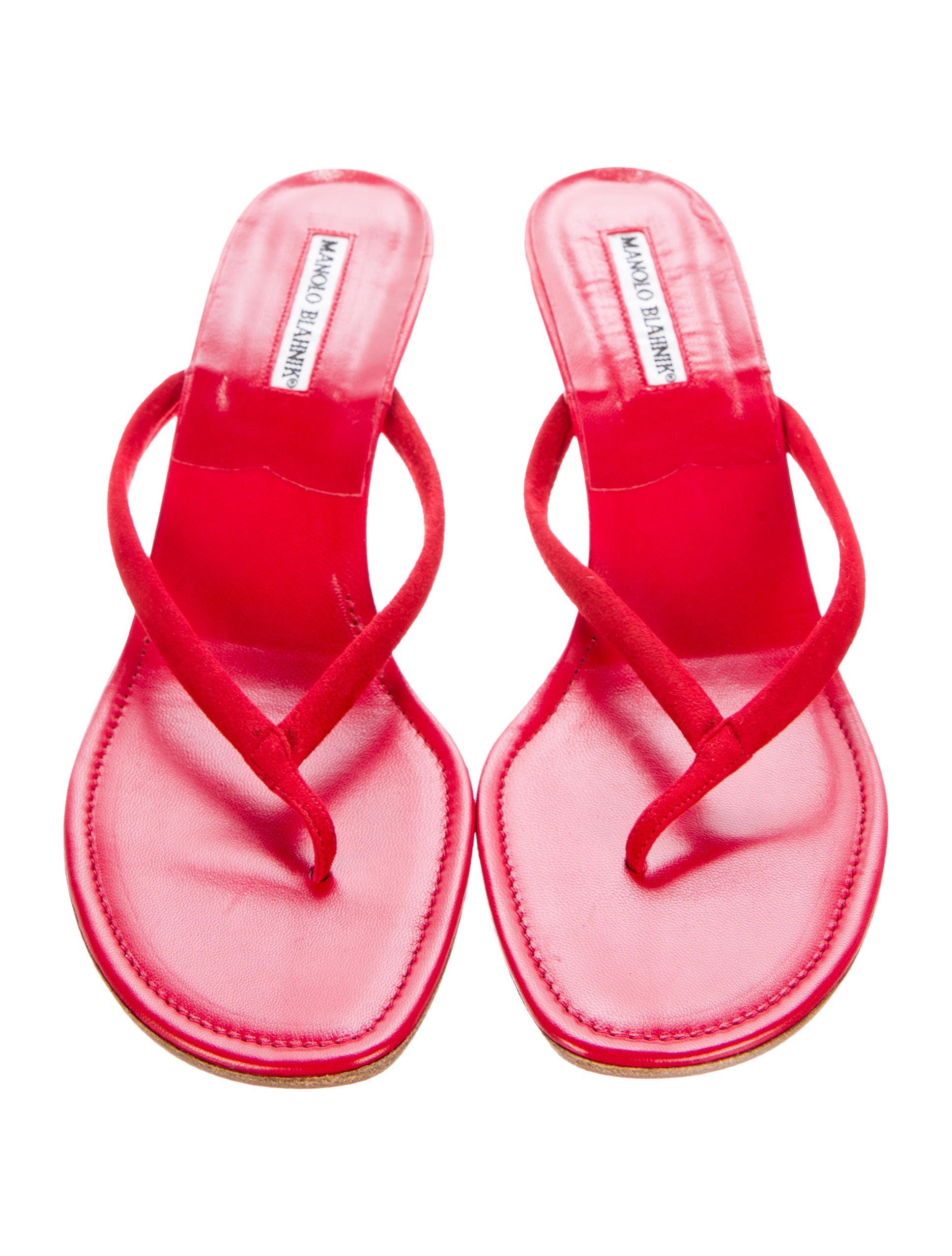 Manolo Blahnik Suede Paterno Sandals w/ Tags - Red Sandals, Shoes