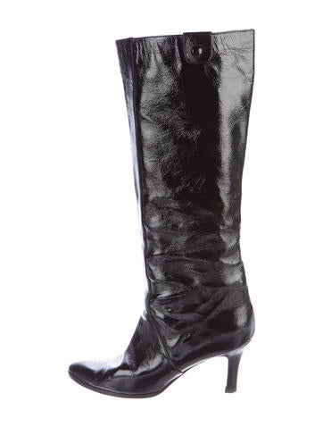 Manolo Blahnik Patent Leather Pointed-Toe Boots