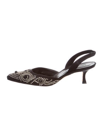 Manolo Blahnik Embellished Carolyne Pumps