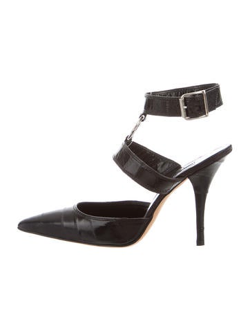 Manolo Blahnik Eel Skin Pointed-Toe Pumps