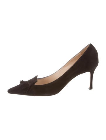 Manolo Blahnik Suede Kiltie Pumps