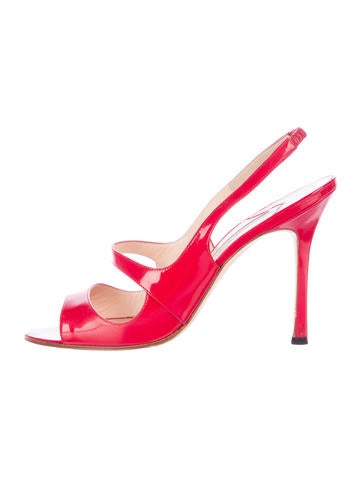 Manolo Blahnik Patent Slingback Sandals