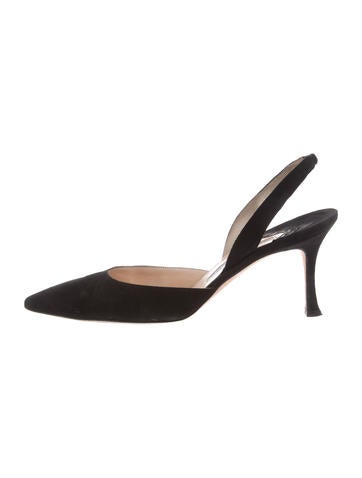 Manolo Blahnik Suede Slingback Pumps