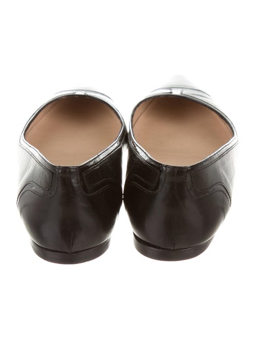 Manolo Blahnik Leather Pointed-Toe Flats