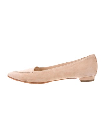 Manolo Blahnik Suede Pointed-Toe Flats