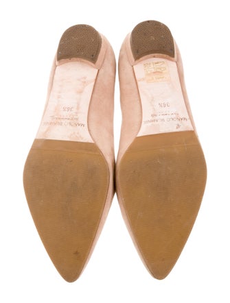 Manolo Blahnik Suede Pointed-Toe Flats