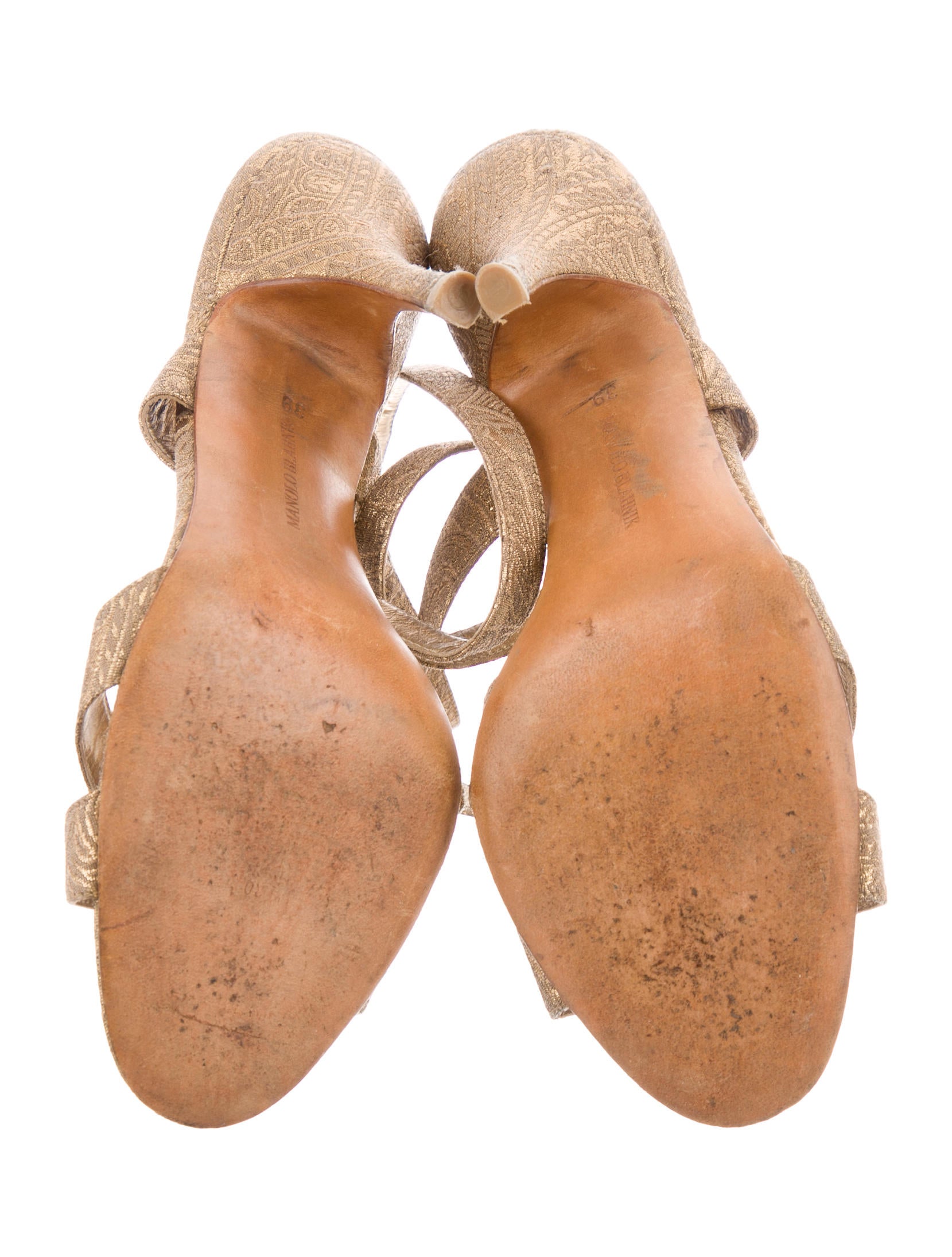 Dunnes Stores | Gold Leather Metallic Crossover Sandals