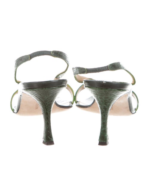 Manolo Blahnik Crocodile Slingback Sandals