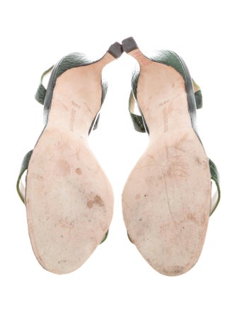 Manolo Blahnik Crocodile Slingback Sandals